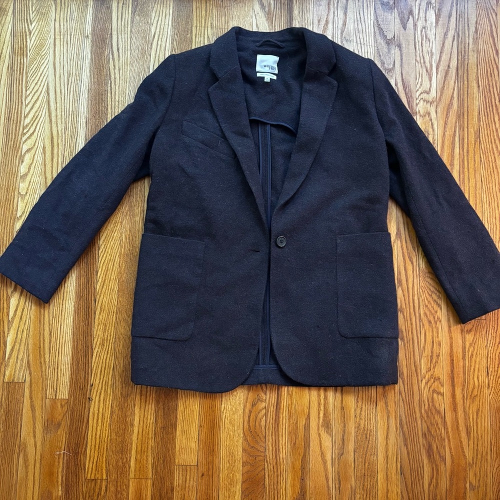 Dark Blue Wool Coat